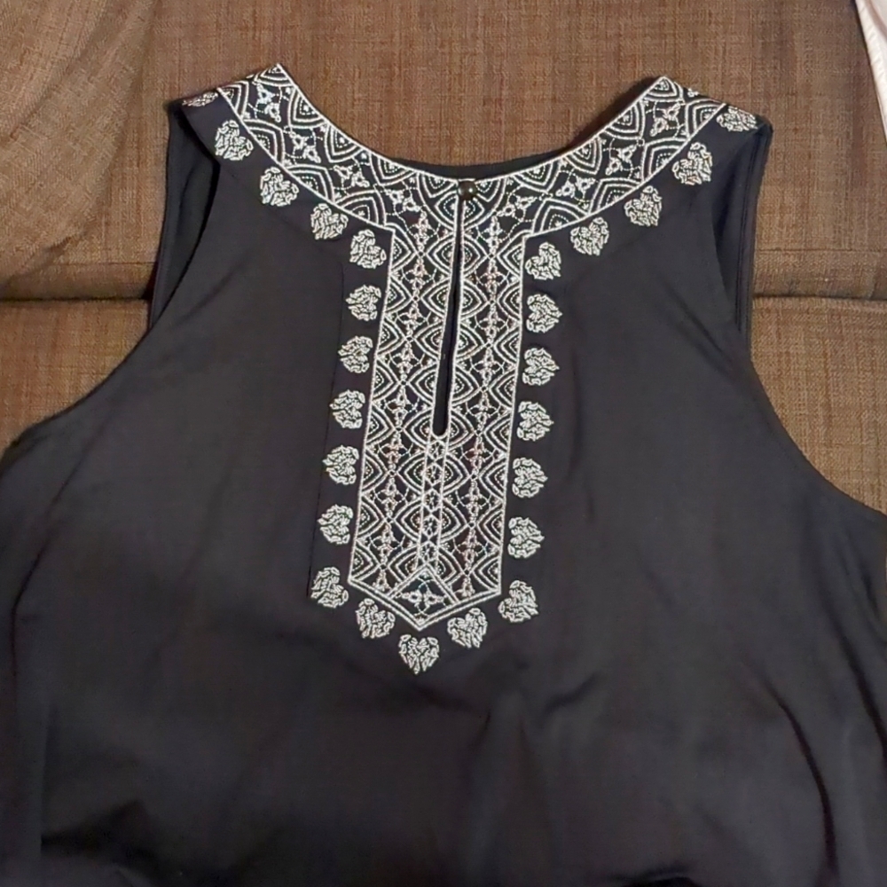 CABANA LIFE Black Metallic Sleeveless/Embroidery halter Neckline Dress NWT - Picture 4 of 8